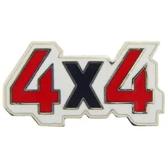 4 x 4 Logo Pin White 1"
