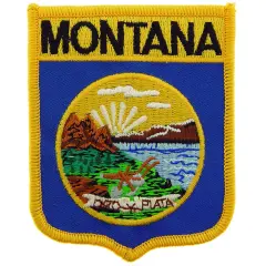 Montana State Flag Shield Patch 2 7/8" x 3 1/2"