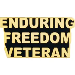 EagleEmblems P12801 Pin-Endur.Freed,Script-Veteran (1.5'')