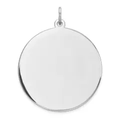 Sterling Silver Disc Round Charm 0.035" 25.2mm Jewerly 29mm x 26mm