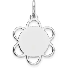 Sterling Silver Disc Charm Jewerly 15mm x 13mm
