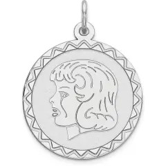 Sterling Silver Girl Charm Jewerly 23mm x 20mm