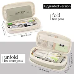 Oversized Green Pencil Case &ndash; Large Capacity Pouch for Stationery and Pens, Ideal for Teen Girls