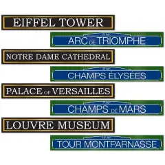 French Street Sign Cutouts (Pack of 12)
