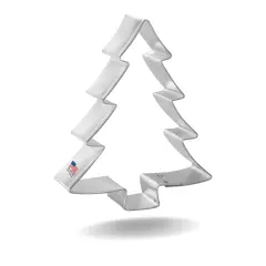 Christmas Tree Cookie Cutter 3.75 in, CookieCutter.com, Tin Plated Steel, Handmade in the USA