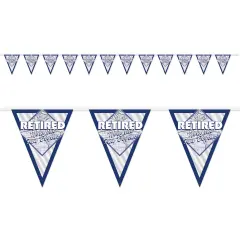 Retired Now The Fun Begins! Pennant Bnr, (Pack of 12)