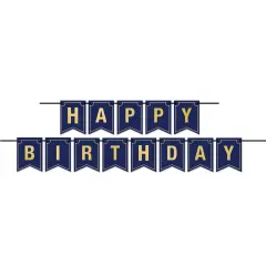 Foil Happy Birthday Streamer, (Pack Of 12)