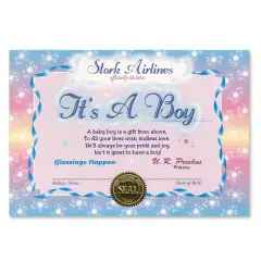 It's A Boy Certificate (Pack of 6)