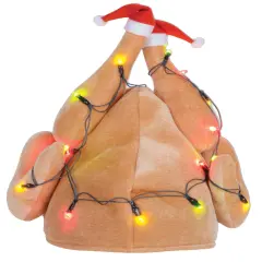 Plush Light-Up Christmas Turkey Hat (Pack of 6)