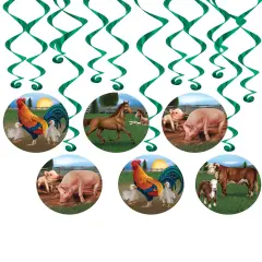 Farm Animal Whirls, (Pack Of 6)