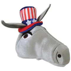 Plush Patriotic Donkey Hat, (Pack of 6)
