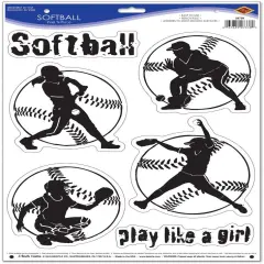 Softball Peel 'N Place (Pack of 12)