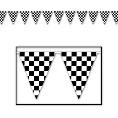 Checkered Pennant Banner (Pack of 12)