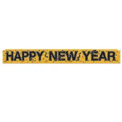 Metallic Happy New Year Fringe Banner, (Pack of 12)
