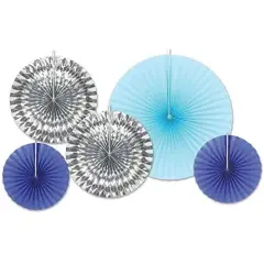 Assorted Paper & Foil Decorative Fans (Pack of 12)