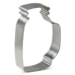 Mug Mason Jar Cookie Cutter 4.5 in B1587, CookieCutter.com, Tin Plated Steel, Handmade in the USA