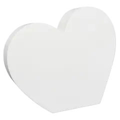 White Coated Wood Heart Block (Sublimation) 5.90" x 5.11"