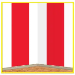 Red & White Stripes Backdrop (Pack of 6)