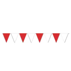 Red & White Pennant Banner (Pack of 12)
