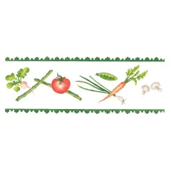 Vegetable Border Wall Stencil Border | 3312 by Designer Stencils | Pattern Stencils | Reusable Stencils for Painting | Safe & Reusable Template for Wall Decor | Try This Stencil Instead of a Wallpaper | Easy to Use & Clean Art Stencil Pattern