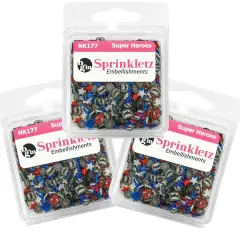 Buttons Galore Sprinkletz DIY Craft Embellishment Polymer Clay Pieces 36 Grams - 3 Packs of Super Heroes