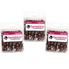 Buttons Galore Sprinkletz Embellishments for Crafts, Tiny Polymer Clay Shapes & Unique Designs - Play Ball - 3 Pack