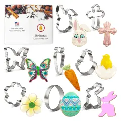 Easter Cookie Cutter 8 Pc Set, CookieCutter.com, Tin Plated Steel, Handmade in the USA