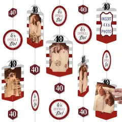 Big Dot of Happiness We Still Do - 40th Wedding Anniversary - Anniversary Party Vertical Photo Garland 35 Pieces