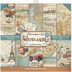 Stamperia Double-Sided Paper Pad 8"X8" 10/Pkg-Around The World