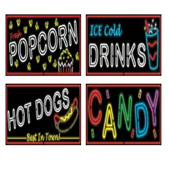 Neon Food Sign Cutouts (Pack of 12)