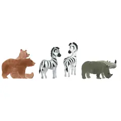 Bears, Zebras, Rhinos Wall Stencil | 2976 by Designer Stencils | Animal & Nature Stencils | Reusable Art Craft Stencils for Painting on Walls, Canvas, Wood | Reusable Plastic Paint Stencil for Home Makeover | Easy to Use & Clean Art Stencil