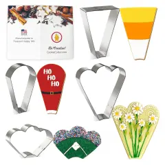 Cookie Platter Cutters Basic 4 Pc Set, CookieCutter.com, Tin Plated Steel, Handmade in the USA