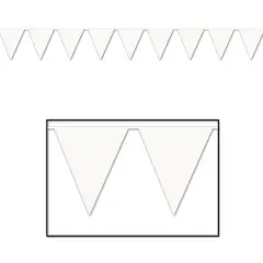 White Pennant Banner (Pack of 12)
