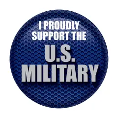 I Proudly Support U SMilitary Button, (Pack of 6)