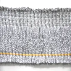 Belagio Brush Fringe Trim, 2" Wide, Softer Collection, 50 Yards, Silver