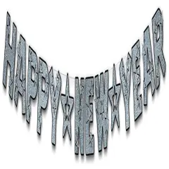 Glittered Happy New Year Streamer (Pack of 12)