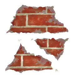 Triple Crumbling Brick Wall Stencil | 3035 by Designer Stencils | Pattern Stencils | Reusable Stencils for Painting | Safe & Reusable Template for Wall Decor | Try This Stencil Instead of a Wallpaper | Easy to Use & Clean