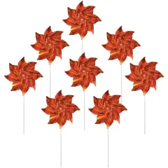 In the Breeze 2707 Orange Mylar Pinwheels - Sparkly Orange Spinners - Great Party Favor or Decoration - 8 Piece Bags