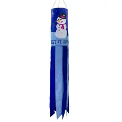 In the Breeze Let it Snow 40 Inch Windsock - Hanging Winter Decoration - Outdoor Holiday d&eacute;cor