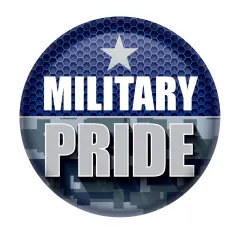 Military Pride Button, (Pack of 6)