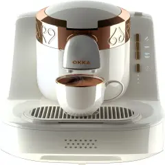 Arzum Okka Automatic Turkish/Greek Coffee Machine, White/Gold
