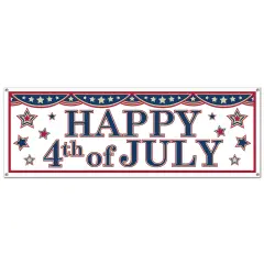 4th Of July Sign Banner, (Pack of 12)