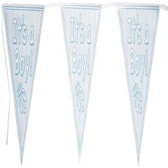 It's A Boy! Pennant Banner (Pack of 12)