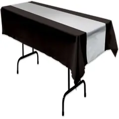 Black & Silver Tablecover (Pack of 12)