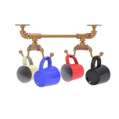 Pipeline Collection Under Cabinet 4 Coffee Mug Rack - Brushed Bronze