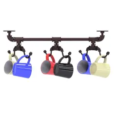 Pipeline Collection Under Cabinet 6 Coffee Mug Rack - Antique Bronze