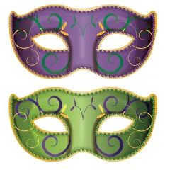 Jumbo Mardi Gras Mask Cutouts, (Pack of 12)
