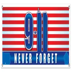 9/11 Never Forget Sign Banner (Pack of 12)