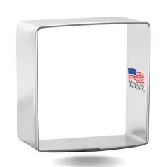Square Cookie Cutter 2 in, CookieCutter.com, Tin Plated Steel, Handmade in the USA