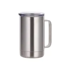 Engraving Coffee Cup, 10 oz with Lid and Handle (Stainless Steel)
